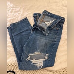 American Eagle Outfitters Distressed Dark Blue Boyfriend Jeans